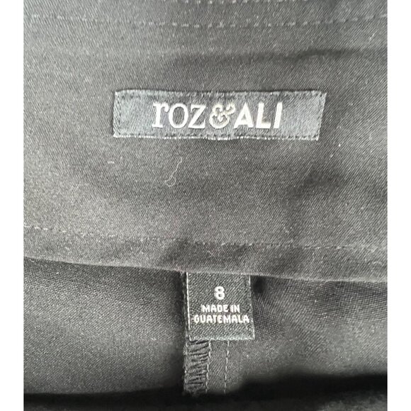 Roz & Ali Womens Black Straight-Leg Stretch Pants Pull On Size 8 Business Casual - Picture 4 of 14